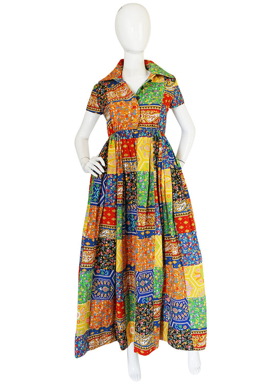 Museum Held 1960s Beene Bazaar Patchwork Dress