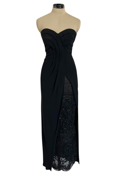 Spring 1998 Valentino Haute Couture Strapless Dress w Elaborately Beaded & Sequin Skirt