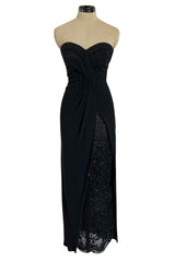 Spring 1998 Valentino Haute Couture Strapless Dress w Elaborately Beaded & Sequin Skirt