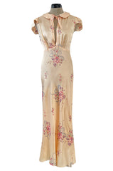 Cutest 1940s Fruit of the Loom Silky Rayon Floral Print Lingerie Dress