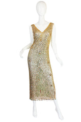 1970s Paco Rabanne Chain Mail Maxi Dress