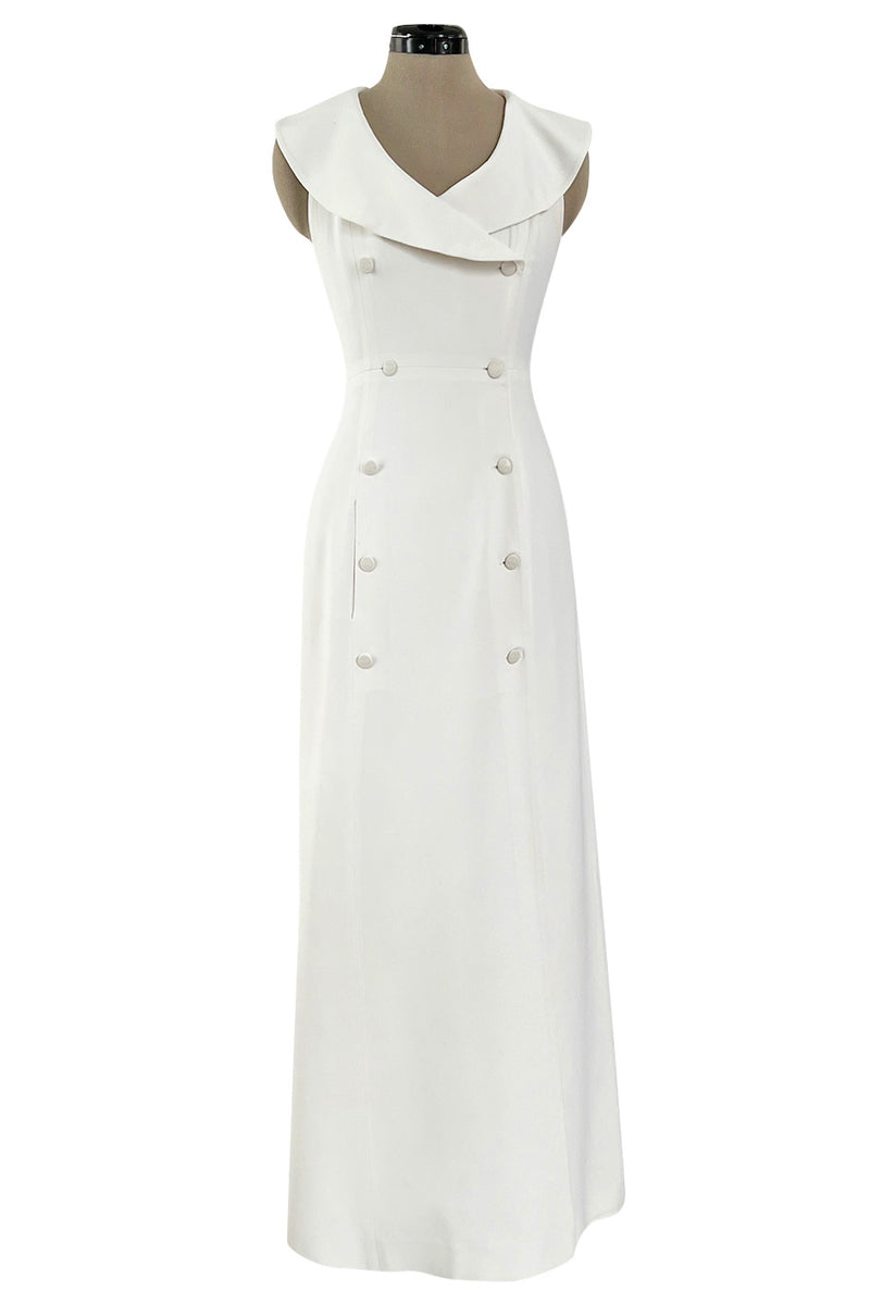 Chic Cruise 1997 Chanel by Karl Lagerfeld White Dress w Large Collar & – Shrimpton Couture Chic Cruise 1997 Chanel by Karl Lagerfeld White Dress w Large Collar & – Shrimpton Couture