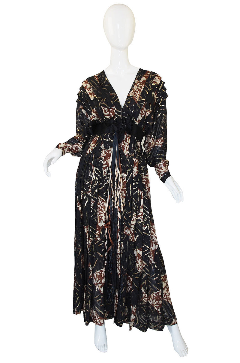 1970s Silk & Gold Thread Galanos Gown – Shrimpton Couture