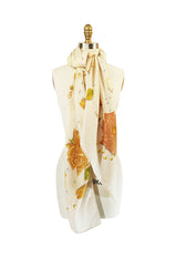 Huge Hermes Floral Print Cashmere Scarf or Shawl