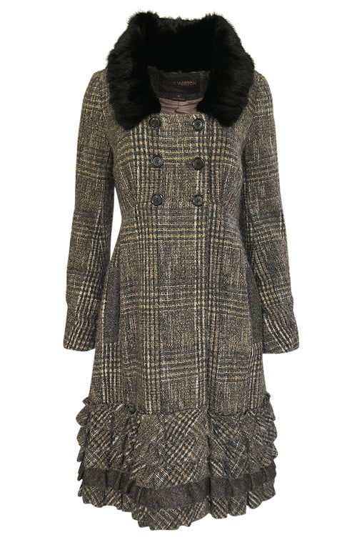 Fall 2006 Louis Vuitton Tweed Boucle Coat with Detachable Collar