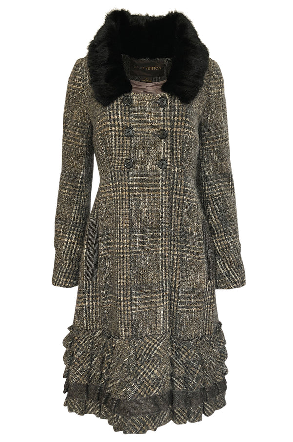 Fall 2006 Louis Vuitton Tweed Boucle Coat with Detachable Collar