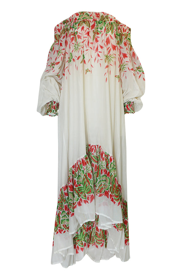 Spring 1978 Yves Saint Laurent Off Shoulder Voluminous Smock Dress