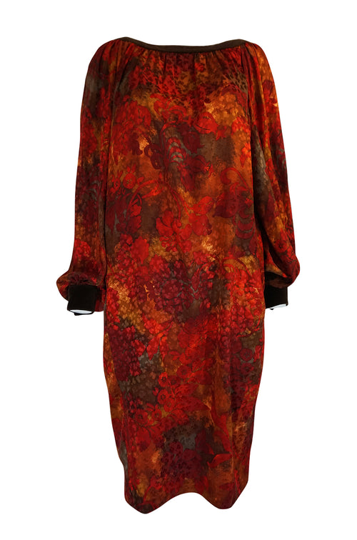 Fall/Winter 1983-84 Yves Saint Laurent Patron Haute Couture Silk Sack Dress
