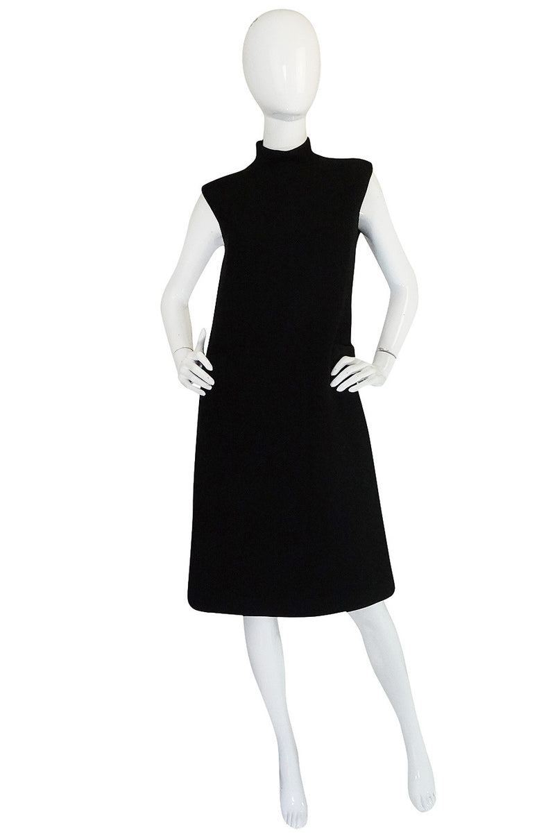 1960s Simple & Chic Norman Norell Black Shift Dress