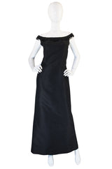 1960s Stanley Korshak Black Silk Beaded Gown