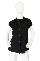 c2007 Prada Black Gathered "Knot" Black Top