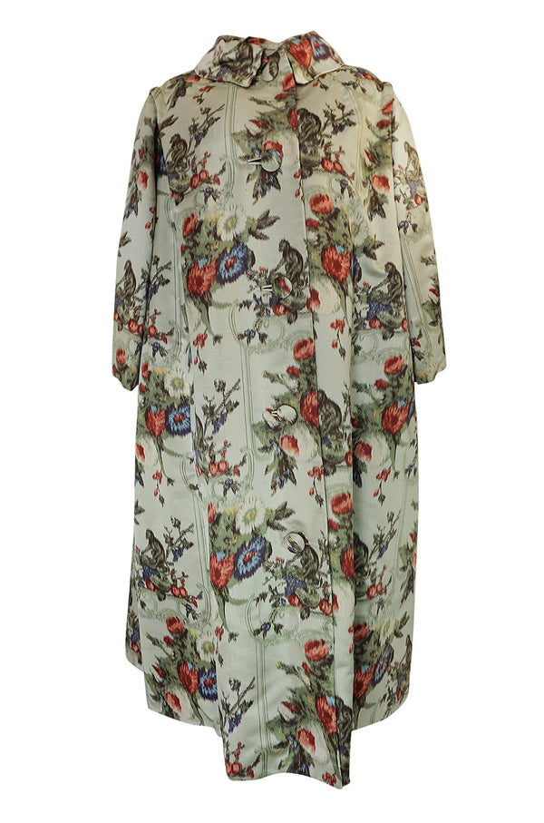 Documented 1957 Christian Dior Haute Couture Silk Monkey Print Coat