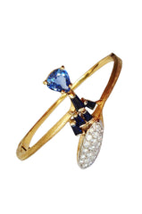 1960s Alexander Kower Sapphire Diamond Gold Bracelet