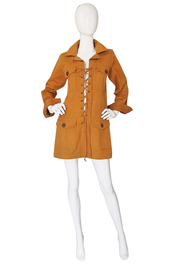 1980s Yves Saint Laurent Safari Tunic Dress