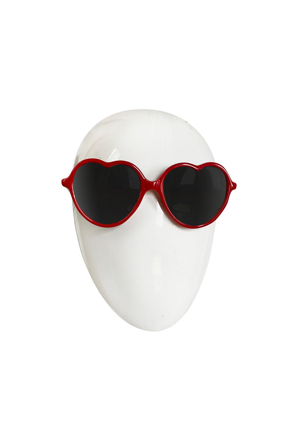 Vintage Big Red Heart Sunglasses w Mirrored Graduated Lenses