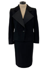 Documented Fall 2001 Yves Saint Laurent Haute Couture 'Le Smoking' Suit w Exaggerated Collar