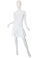 Recent Azzedine Alaia White Knit Flared Skirt Dress