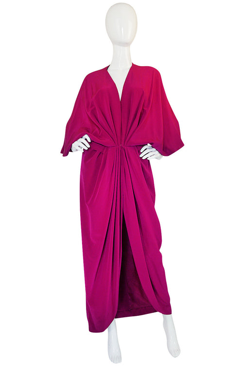1960s Jean Patou Numbered Haute Couture Draped Silk Dress