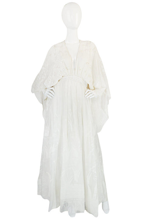 Ethereal 1974 Zandra Rhodes White Lillies of the Field Dress