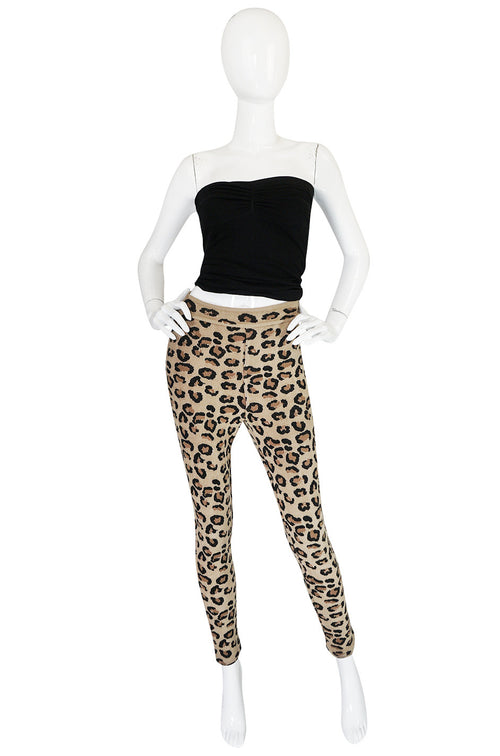 Rare 1991 Museum Held Azzedine Alaia Leopard Leggings