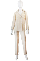 1970s Chic Cream Courreges Pant & Jacket Suit