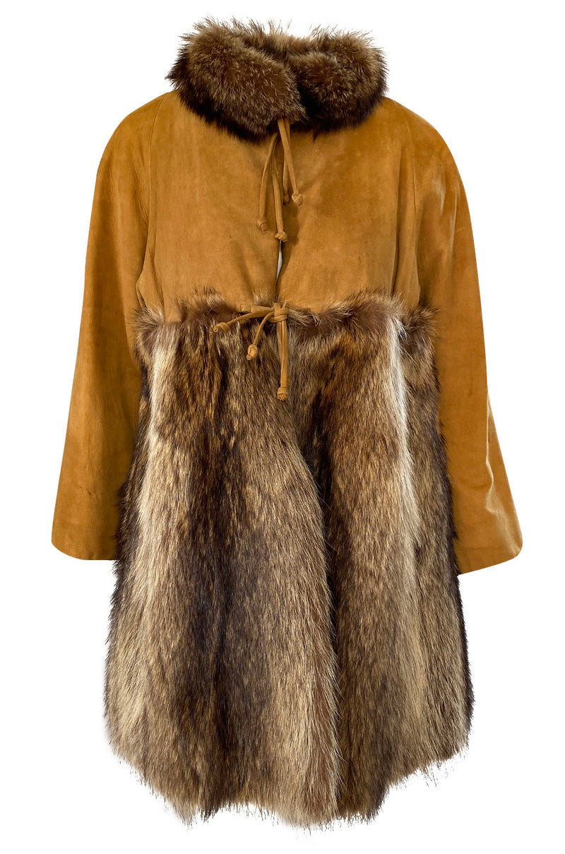 Rare 1968 Bonnie Cashin Museum Held Fox Fur & Suede Coat
