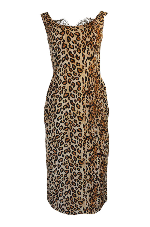 F/W 2005 Alexander McQueen Runway Leopard Print Dress