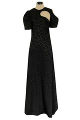 Fabulous Resort 2017 Celine by Phoebe Philo Cut Out Black on Black Floral Print Dress