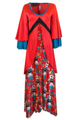 1971 Giorgio Sant' Angelo Medieval Collection Printed Jersey Dress
