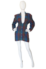 1980s Thierry Mugler Blue Boucle jacket