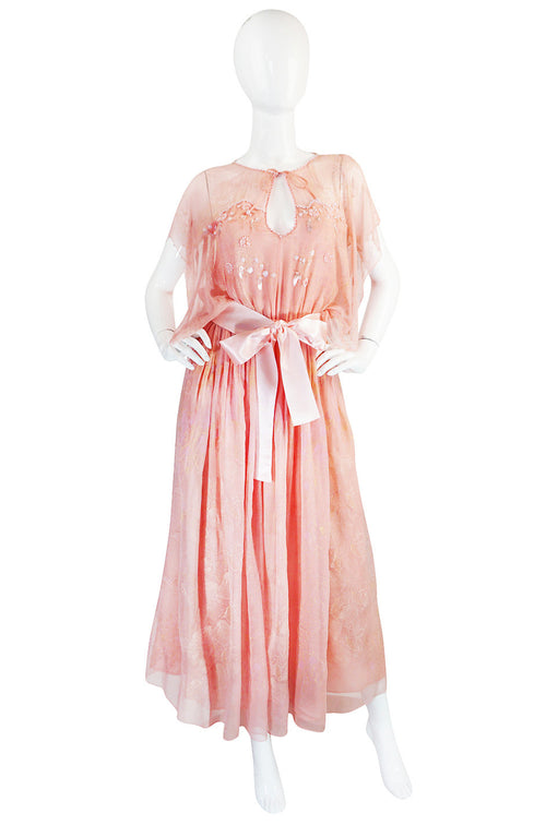 1972-73 Zandra Rhodes Seashell Silk Chiffon Dress