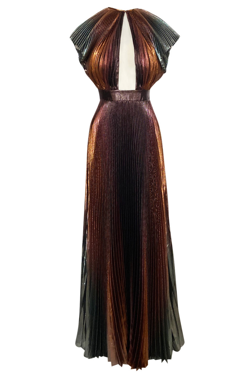Resort 2019 Givenchy by Clare Waight Keller Metallic Pleated Lame Dres – Shrimpton Couture