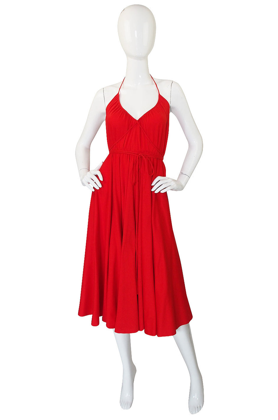1978 Collection Rare Backless Red Halston Dress – Shrimpton Couture
