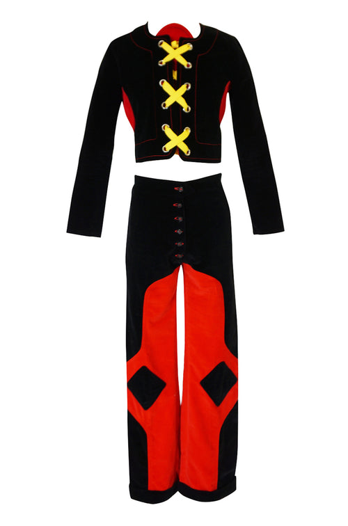 Rare 1971 Mr Freedom by Diana Crawshaw Velvet 'Baseball' Suit