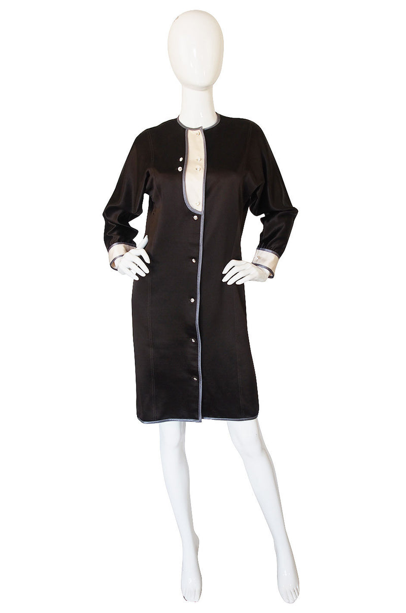 1980s Geoffrey Beene Tuxedo Shift Dress