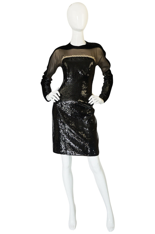 Museum Held Fall 1990-91 Geoffrey Beene Sequin & Lace Dress