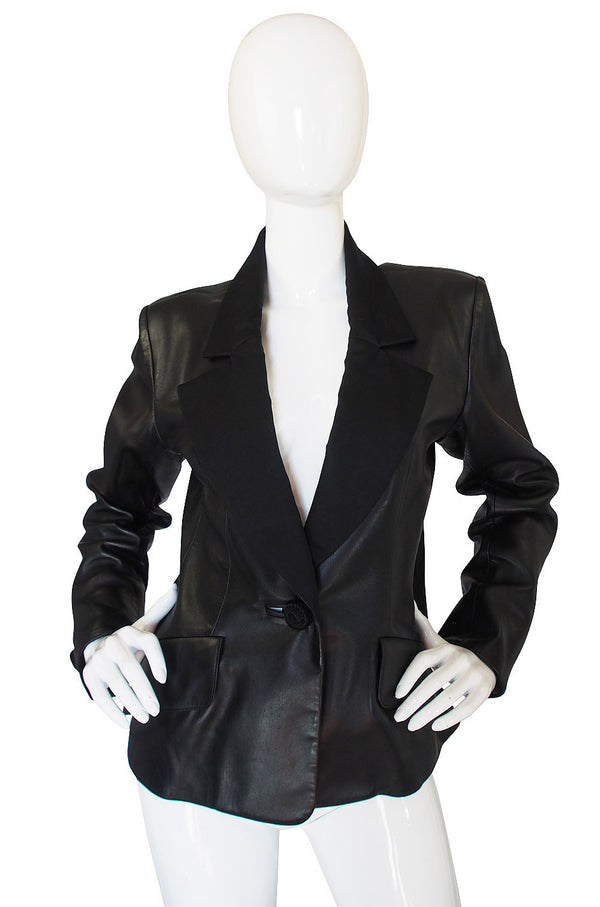 1980s Yves Saint Laurent Leather Le Smoking