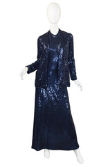 1970s Sequin Harold Levine Dress & Jacket