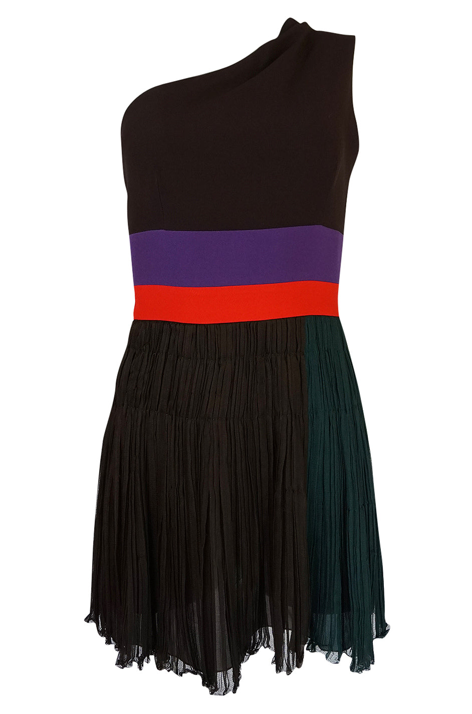 Spring 2005 Prada Runway Look 22 One Shoulder Color Block Dress ...
