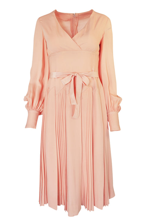 A/W 1973 Christian Dior Haute Couture Intricately Pleated Silk Dress