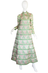 1960s Metallic Pink & Green Mollie Parnis Dress