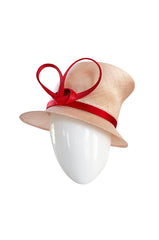 Bespoke 2001-2006 Philip Treacy Haute Couture Parasisal Straw Hat w Handmade Curl Detail