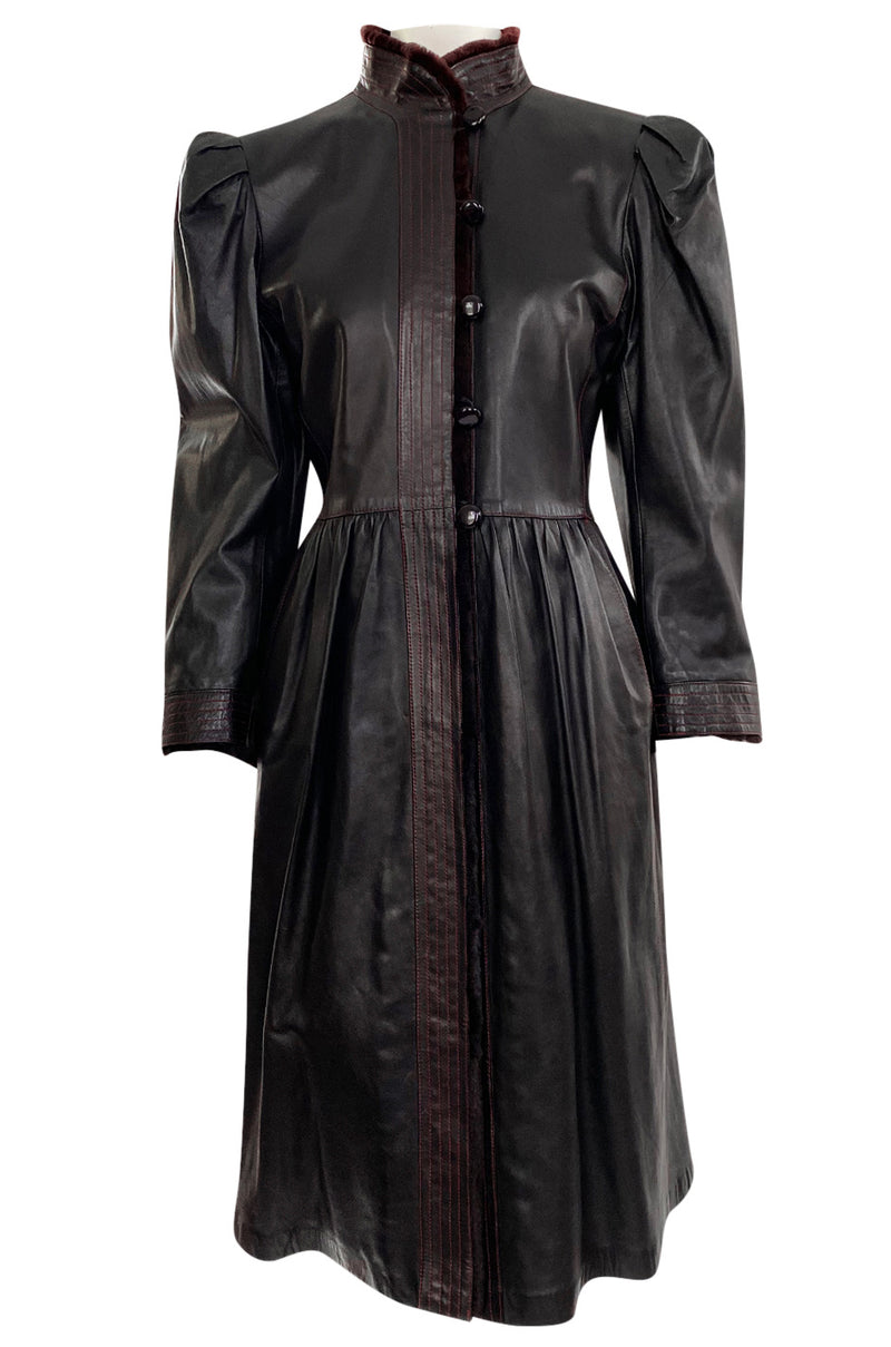 yves saint laurent leather dress Yves Saint Laurent Black Classic Plonge Leather Dress M Yves Saint Laurent