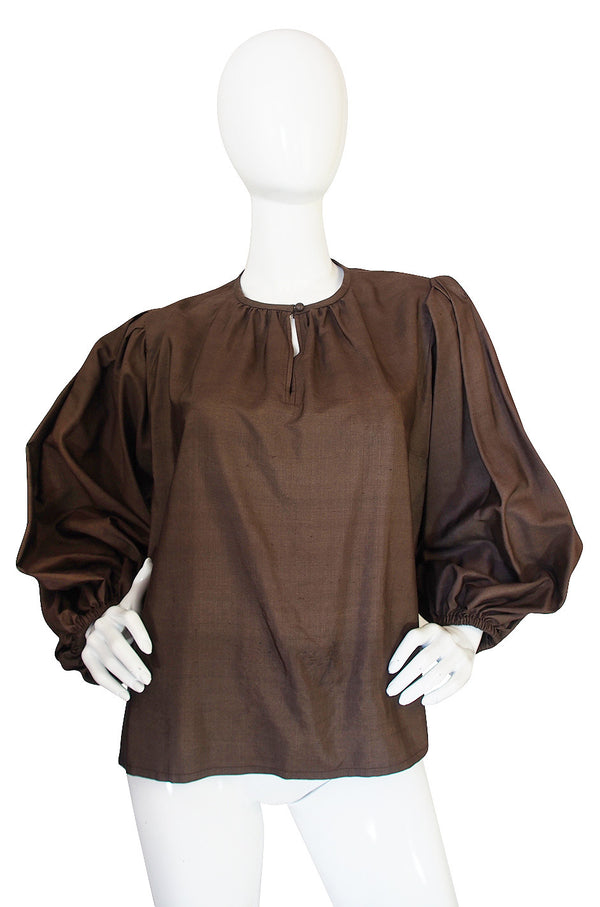 c1977 Voluminous Yves Saint Laurent Russian Silk Top