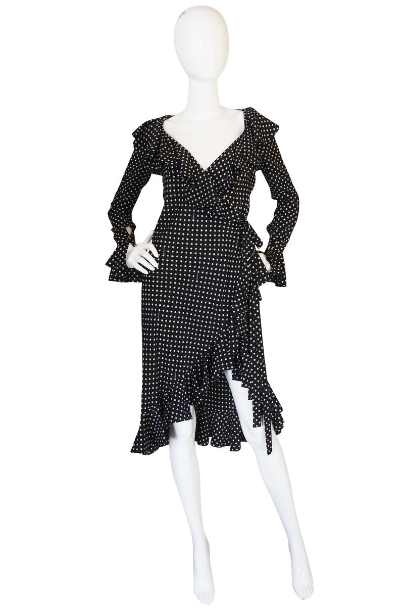 Recent Pretty Tuleh Silk Star Print Wrap Dress