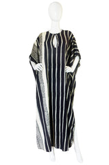 1970s Graphic Black & White Bill Tice Caftan Cover Up