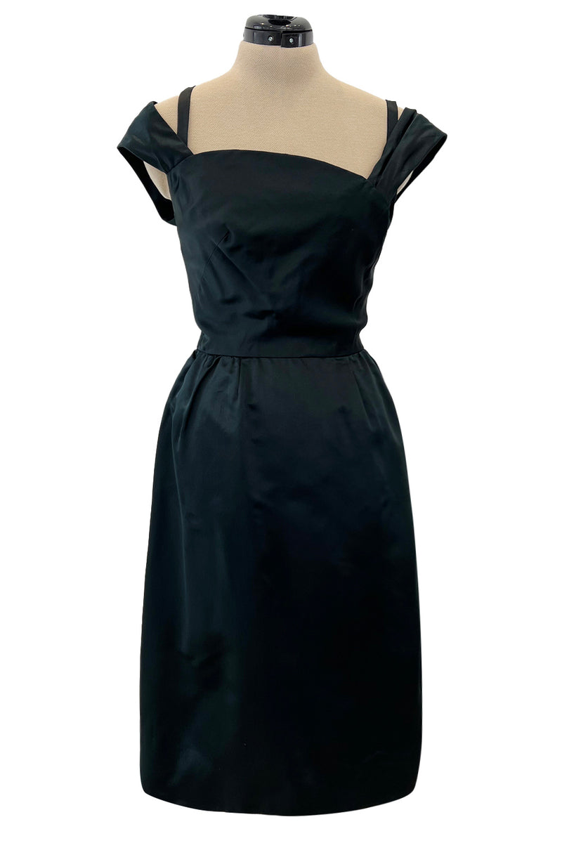 Gorgeous 1950s Harvey Berin Black Silk Cocktail Dress w Asymmetrical N Shrimpton Couture Gorgeous 1950s Harvey Berin Black Silk Cocktail Dress w Asymmetrical N Shrimpton Couture