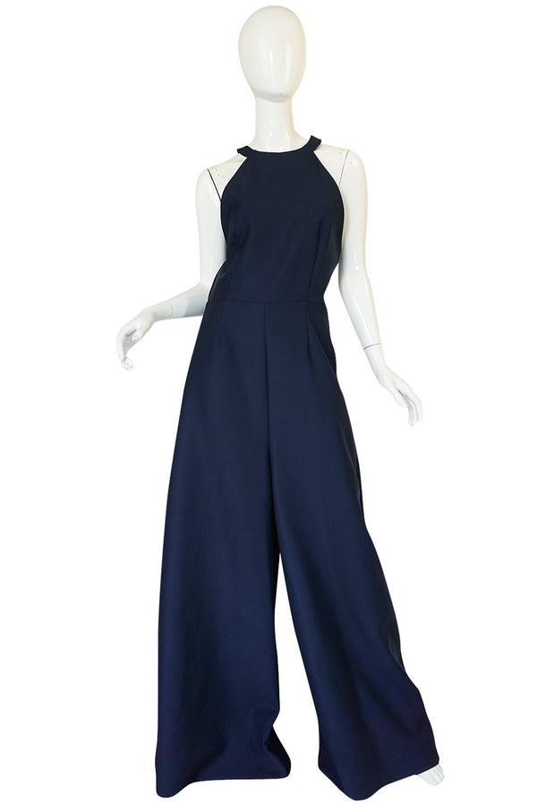 Fall 2014 Navy Rosie Assoulin Cut Out Wide Leg Jumpsuit