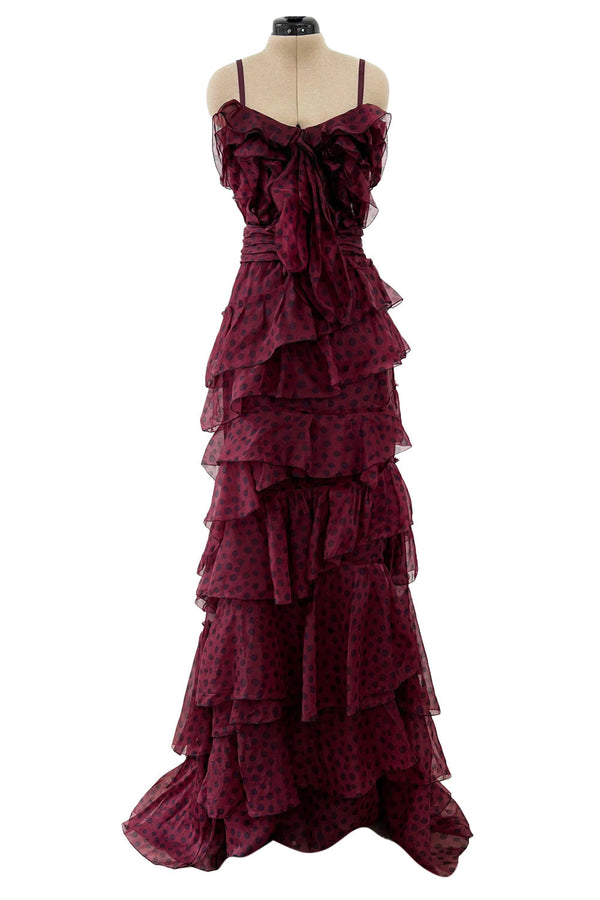 Stunning Pre-Fall 2011 Nina Ricci Runway Tiered & Ruffled Silk Organza Dot Dress