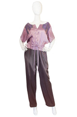 1970s Koos Van Der Akken Silk Satin Jumpsuit
